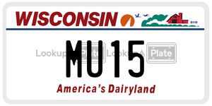 MU15  license plate in WI