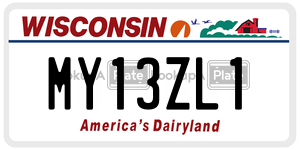 MY13ZL1  license plate in WI