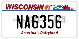 NA6356  license plate in WI