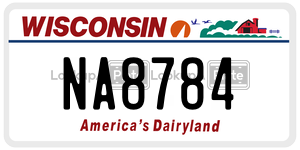 NA8784  license plate in WI