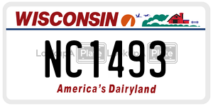 NC1493 license plate in Wisconsin