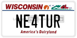 NE4TUR  license plate in WI