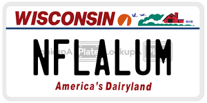 NFLALUM license plate in Wisconsin