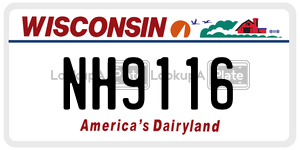 NH9116  license plate in WI