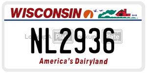 NL2936  license plate in WI