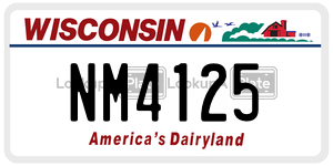 NM4125  license plate in WI
