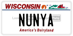 NUNYA  license plate in WI