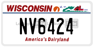 NV6424 license plate in Wisconsin