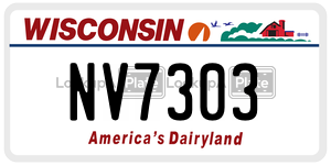 NV7303  license plate in WI