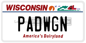 PADWGN license plate in Wisconsin
