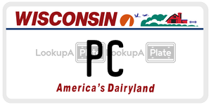 PC  license plate in WI