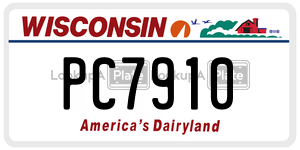 PC7910  license plate in WI
