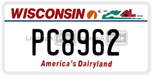 PC8962  license plate in WI