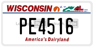 PE4516  license plate in WI