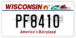 PF8410  license plate in WI