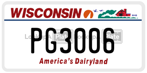 PG3006  license plate in WI