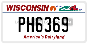 PH6369  license plate in WI