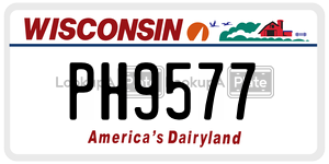 PH9577  license plate in WI