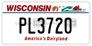 PL3720  license plate in WI