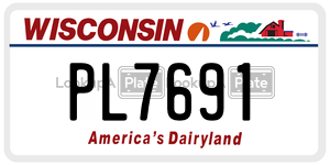 PL7691  license plate in WI
