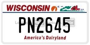 PN2645  license plate in WI