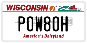 POW80H  license plate in WI