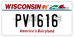 PV1616  license plate in WI