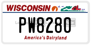 PW8280  license plate in WI