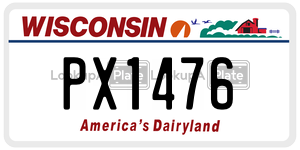PX1476  license plate in WI