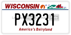 PX3231  license plate in WI