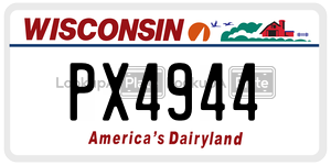 PX4944  license plate in WI