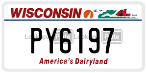 PY6197  license plate in WI