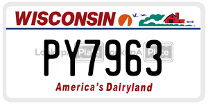 PY7963  license plate in WI