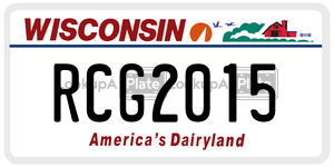 RCG2015  license plate in WI