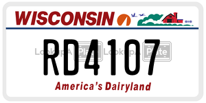 RD4107 license plate in Wisconsin