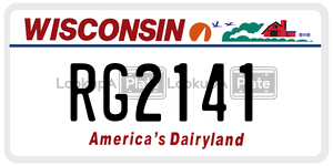 RG2141 license plate in Wisconsin