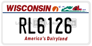 RL6126 license plate in Wisconsin