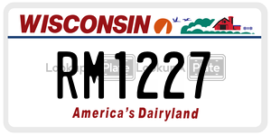 RM1227  license plate in WI