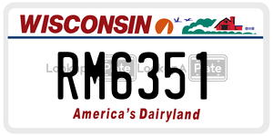 RM6351  license plate in WI
