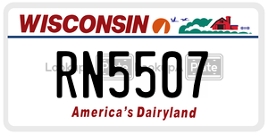 RN5507  license plate in WI