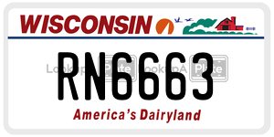 RN6663  license plate in WI