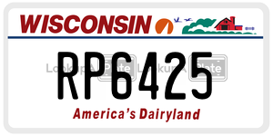 RP6425  license plate in WI