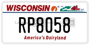 RP8058  license plate in WI