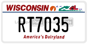 RT7035  license plate in WI