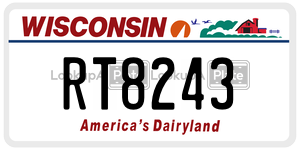 RT8243  license plate in WI