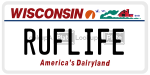 RUFLIFE  license plate in WI