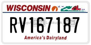 RV167187  license plate in WI