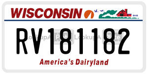 RV181182  license plate in WI