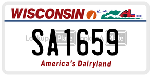 SA1659 license plate in Wisconsin