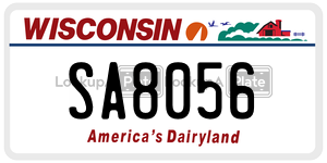 SA8056 license plate in Wisconsin